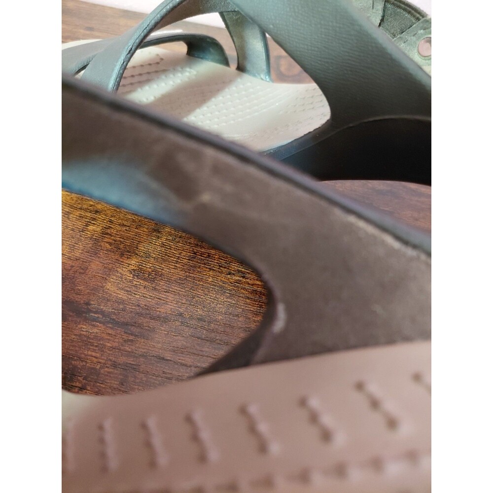Crocs CYPRUS IV High Heels Women's 8 Brown Slip On Strap Comfort Sandals - Picture 10 of 10
